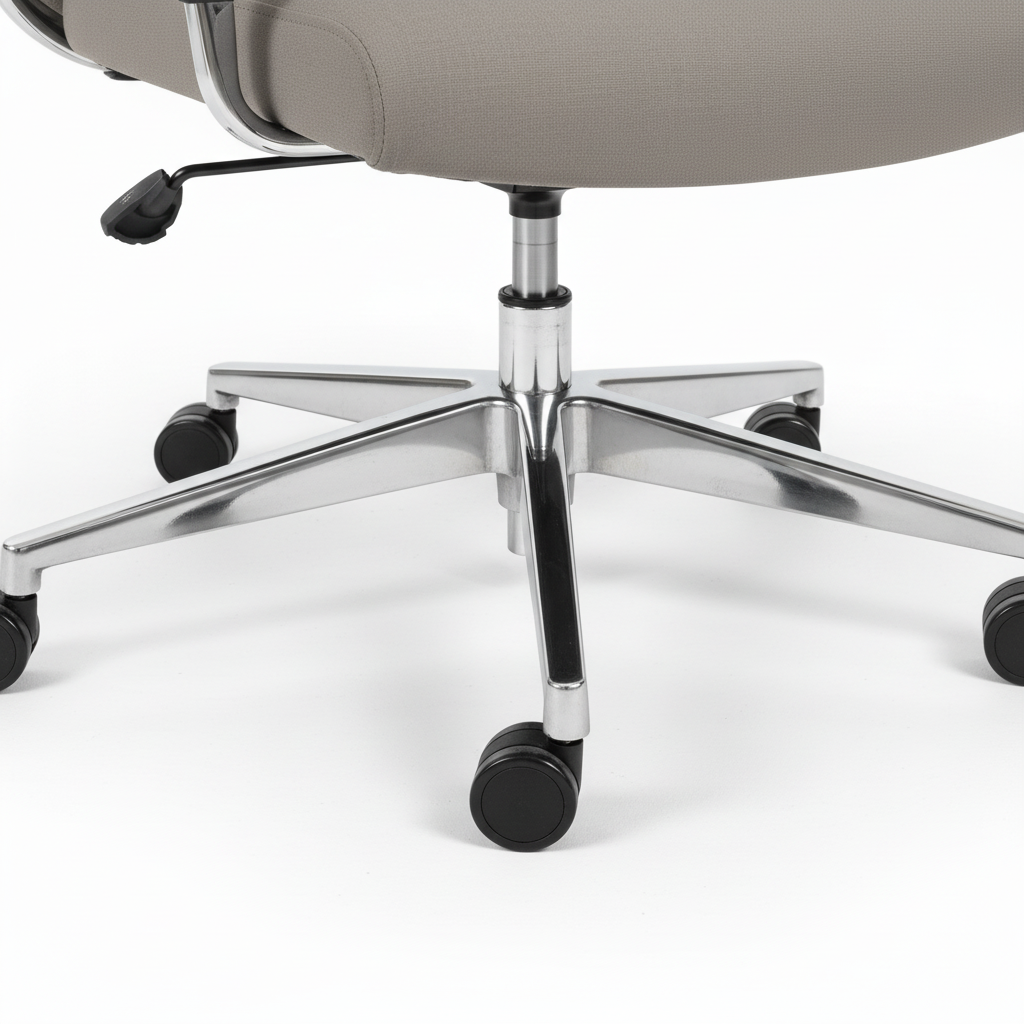 Premium High Back Office Chair Grey PU Leather | UAE Delivery