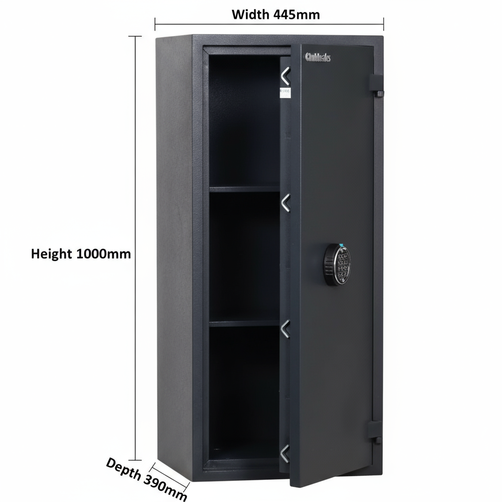 Chubbsafes HOME 90 Digital Safe – 91L Capacity, Fire & Burglary Resistant, Anthracite Finish