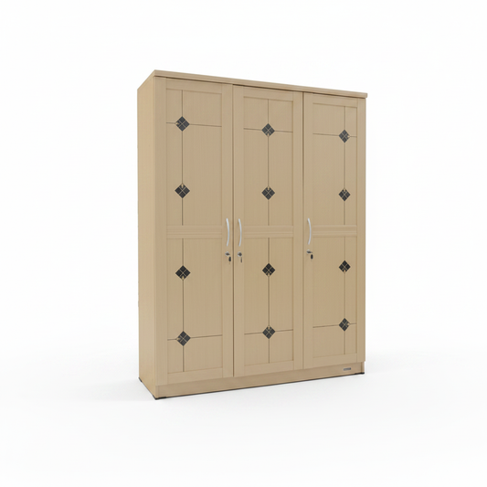 Classic Diamond 3-Door Wardrobe | Premium Bedroom Storage in UAE