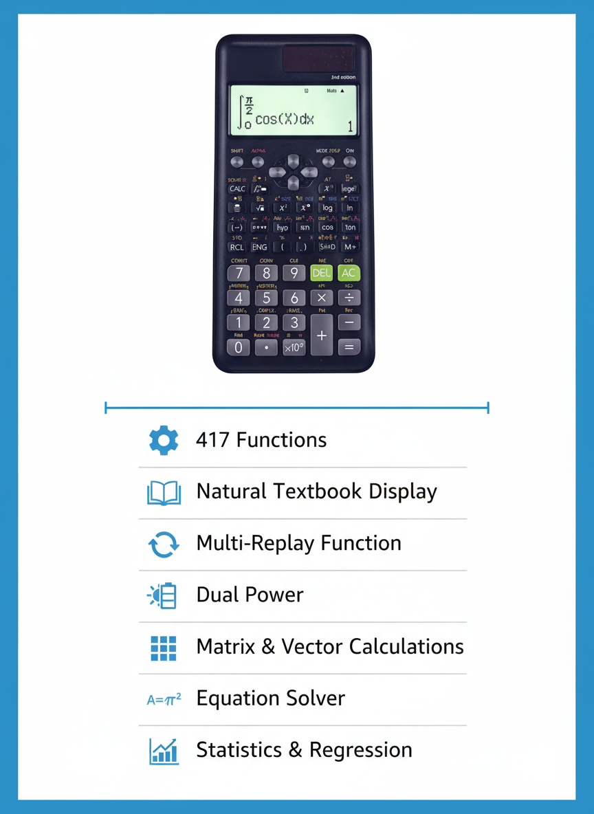 Casio FX-991ES Plus 2nd Edition Scientific Calculator - Black