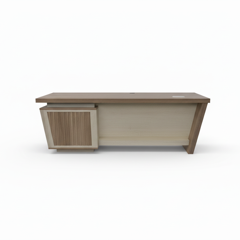 Office Desk 1.2m Coffee & Khaki | Premium Workspace Furniture UAE