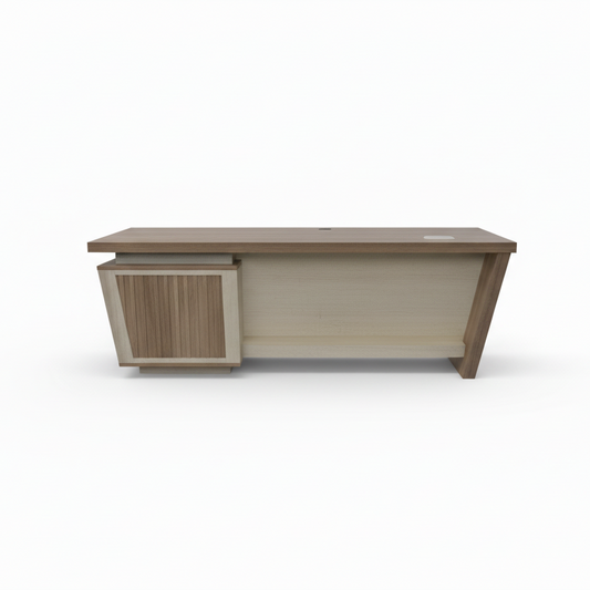Office Desk 1.2m Coffee & Khaki | Premium Workspace Furniture UAE