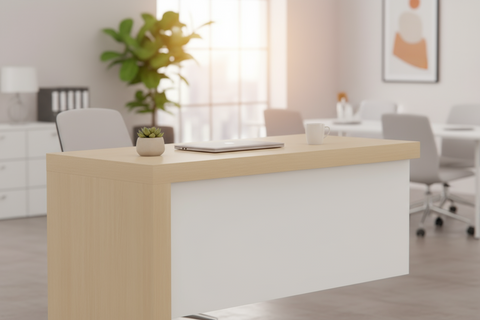 INFINI HOMES Executive Side Extension Table UAE - Model KN0ST-EXT0BX Light Oak White 80x40cm Dubai Abu Dhabi Sharjah