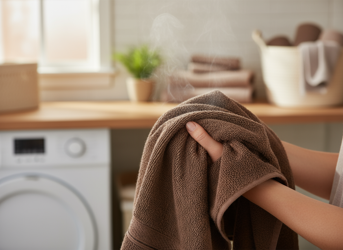 Close-up premium daffodil brown cotton face towels 500 GSM Dubai UAE - Soft absorbent hotel spa bathroom towels luxury quality