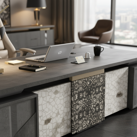 L-Shape Office Desk 1.8m Grey | Premium Ergonomic Workstation UAE