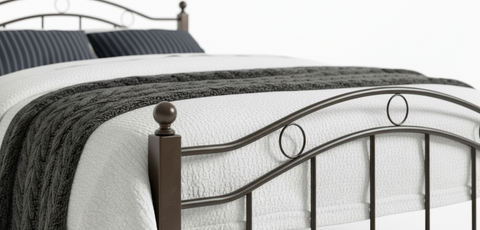 Heavy Duty Wooden Steel Bed Frame UAE | Twin Size Mahogany Bed | Dubai Abu Dhabi Sharjah