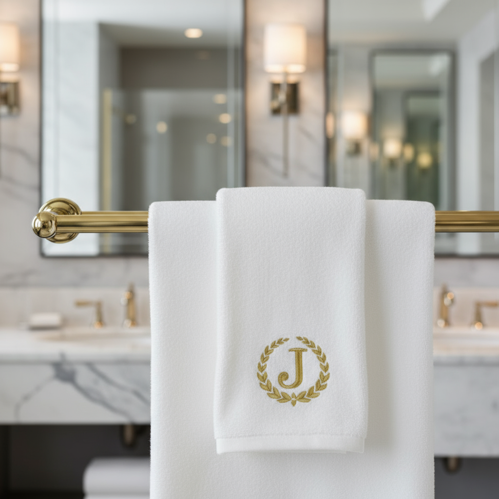 Premium Monogrammed Hand Towel UAE - Luxury 600 GSM Cotton Bath Linen Dubai