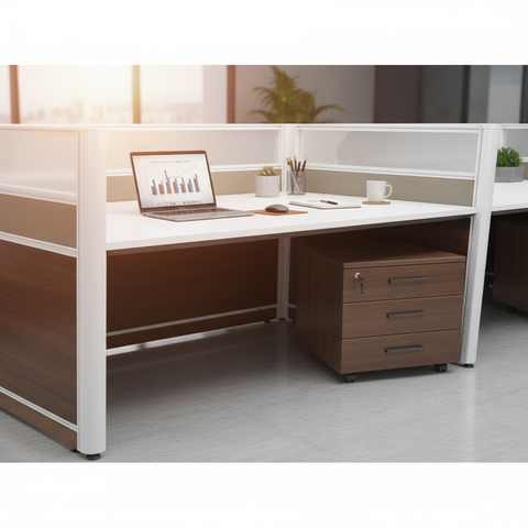 1-Person Work Station Beech White 120cm | Office Desk UAE | Free Delivery Dubai Abu Dhabi Sharjah