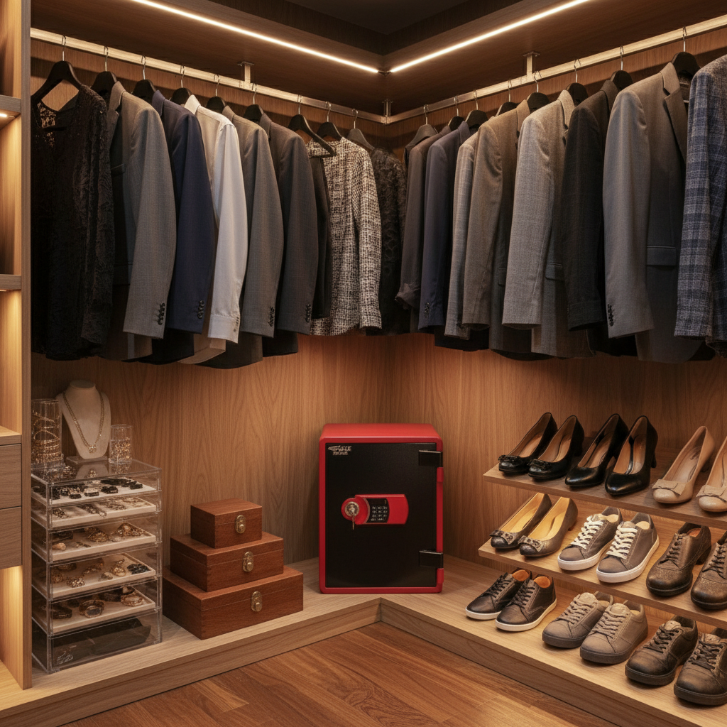 Eagle YES-031DK Fire-Resistant Safe – Red, Digital + Key Lock System