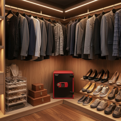 Eagle YES-031DK Fire-Resistant Safe – Red, Digital + Key Lock System