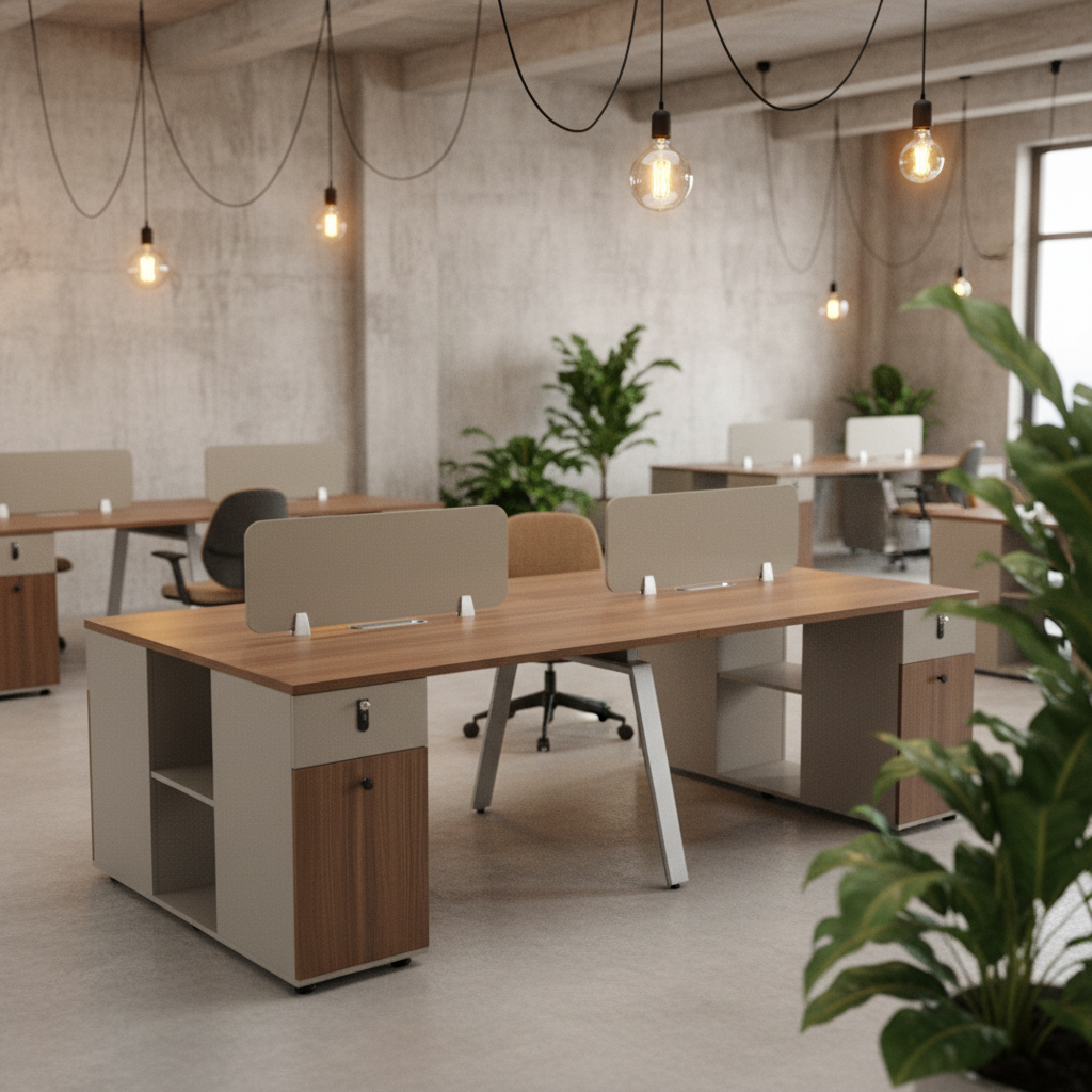 Four Person Office Workstation IH 4170 | Premium Office Table UAE