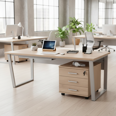 Office Desk 1.2m Beech White | Premium Workstation UAE | INFINI HOMES
