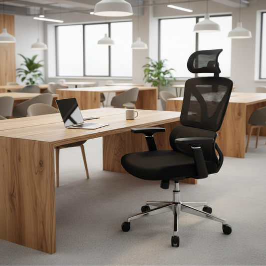 Ergonomic Mesh High Back Office Chair with Headrest - Dubai UAE | Premium Executive Chair | IH 331 BLK