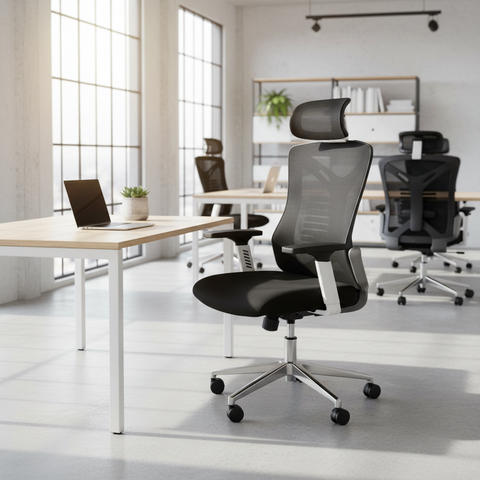 Ergonomic Mesh Office Chair with Headrest - High Back Executive Chair UAE | IH 6037