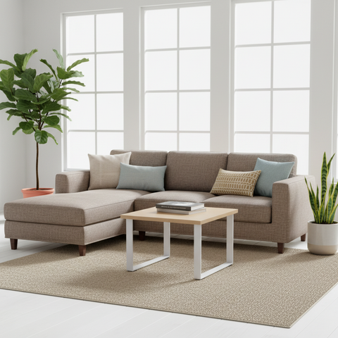 Coffee Table 60x60cm Oak & White - Modern Living Room Furniture UAE | Fast Delivery Dubai