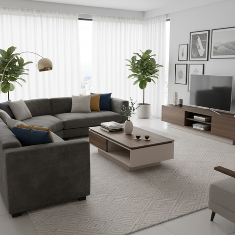 Velora Coffee Table 140x70cm - Modern Living Room Center Table Dubai UAE