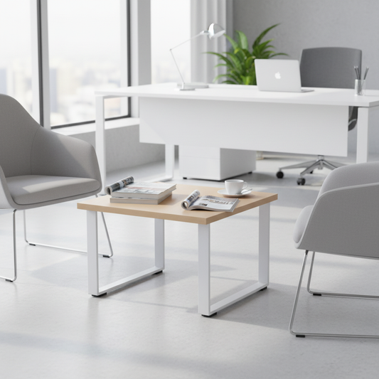 Coffee Table 60x60cm Oak & White - Modern Living Room Furniture UAE | Fast Delivery Dubai