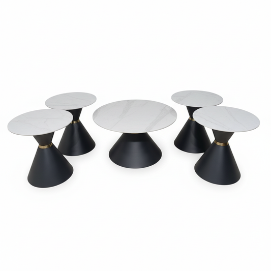 Sintered Stone Coffee Table IH 086 | 80×80 & 50×50 cm | Black Base