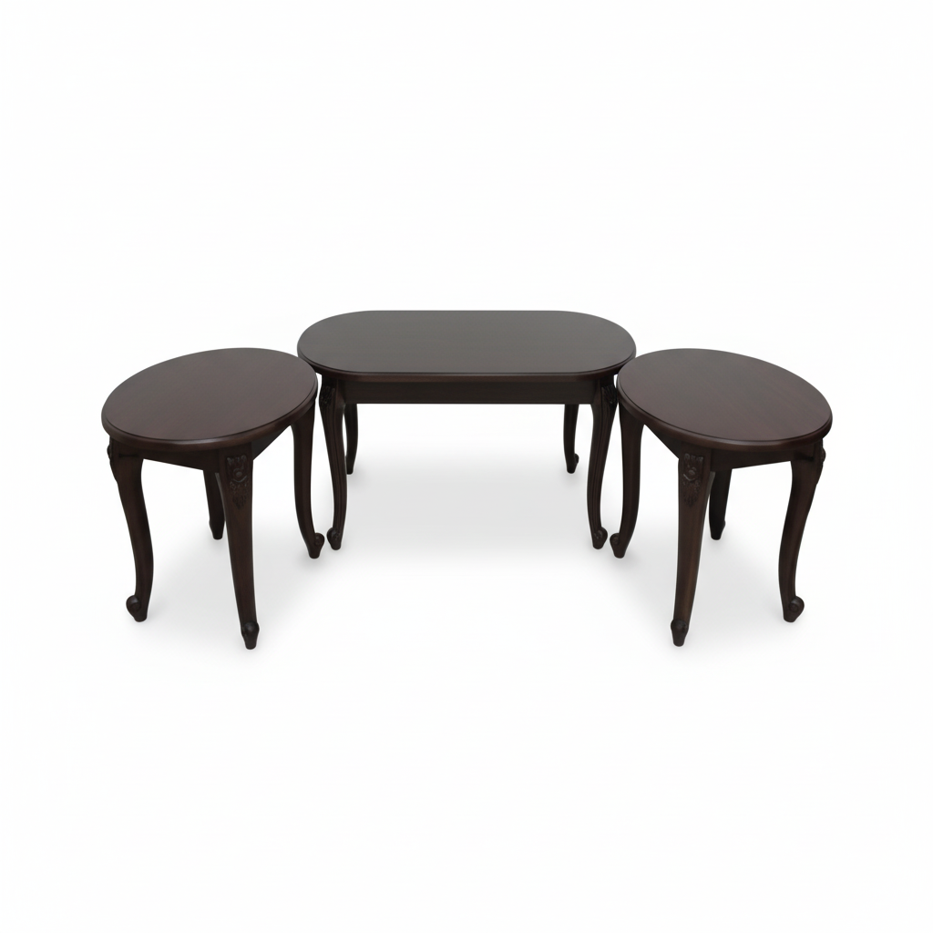 Mahogany Coffee Table Set (1+2) | IH 6006 – INFINI HOMES UAE
