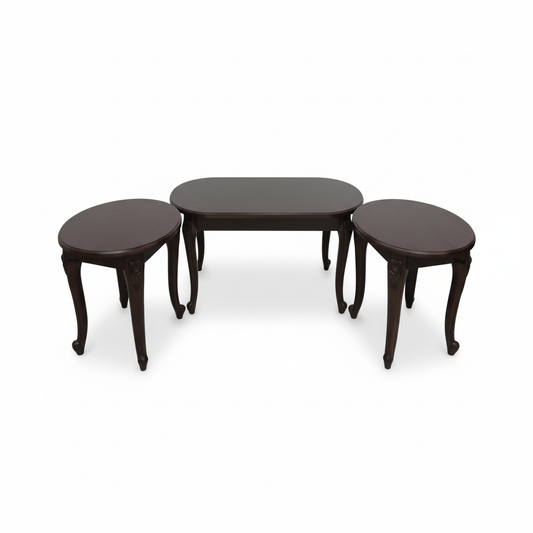 Mahogany Coffee Table Set (1+2) | IH 6006 – INFINI HOMES UAE