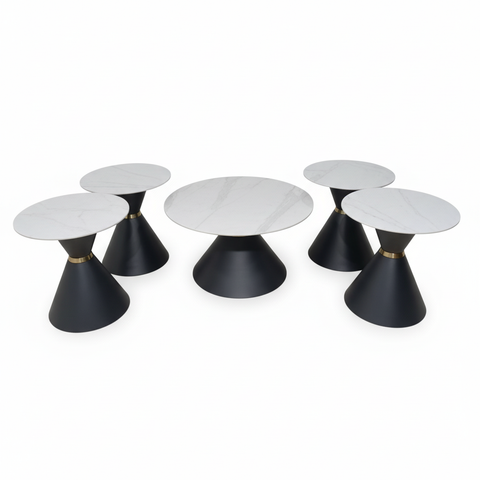 Sintered Stone Coffee Table IH 086 | 80×80 & 50×50 cm | Black Base
