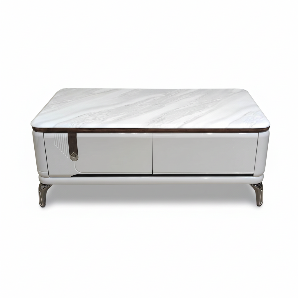 Marble Top High Gloss Center Table | IH CT F3-13 | 130×67×50 cm