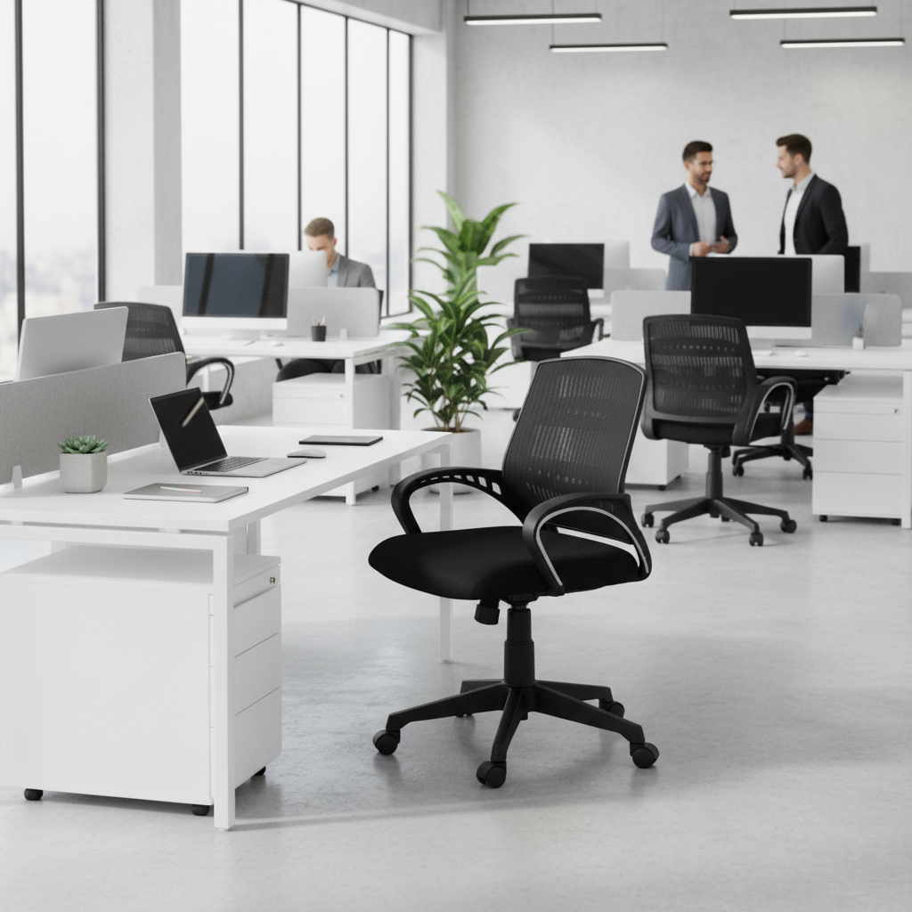 Low Back Office Chair with Nylon Base & Casters - Premium Ergonomic Desk Chair UAE | IH 514