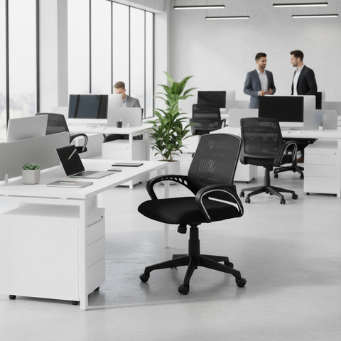 Low Back Office Chair with Nylon Base & Casters - Premium Ergonomic Desk Chair UAE | IH 514