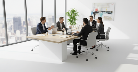 INFINI HOMES Meeting Table UAE - Model BX-WN-201-36-MT Oak White 360x140cm Dubai Abu Dhabi Sharjah