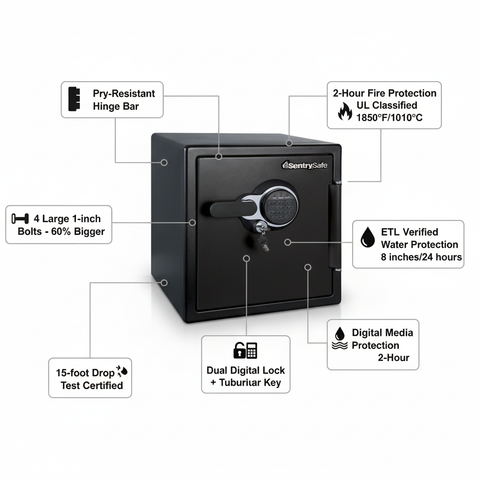 Sentry STW123GDC Firekeeper Safe – Water & Fire Protection, Digital Lock