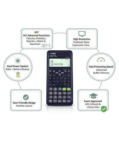 Casio FX-991ES PLUS Scientific Calculator - 417 Functions | Solar Powered | UAE