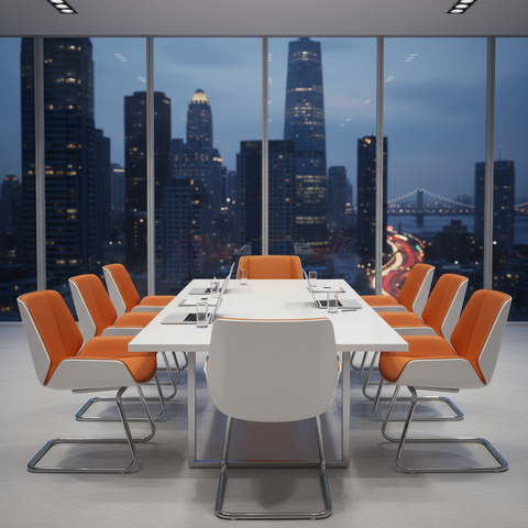 Bent Wood Executive Revolving Visitor Chair PU in Conference Room - Office Furniture UAE