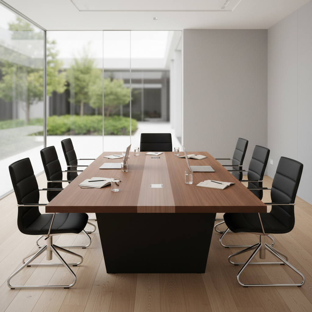 Meeting Table 2.4M Coffee & Khaki | Premium Office Furniture UAE