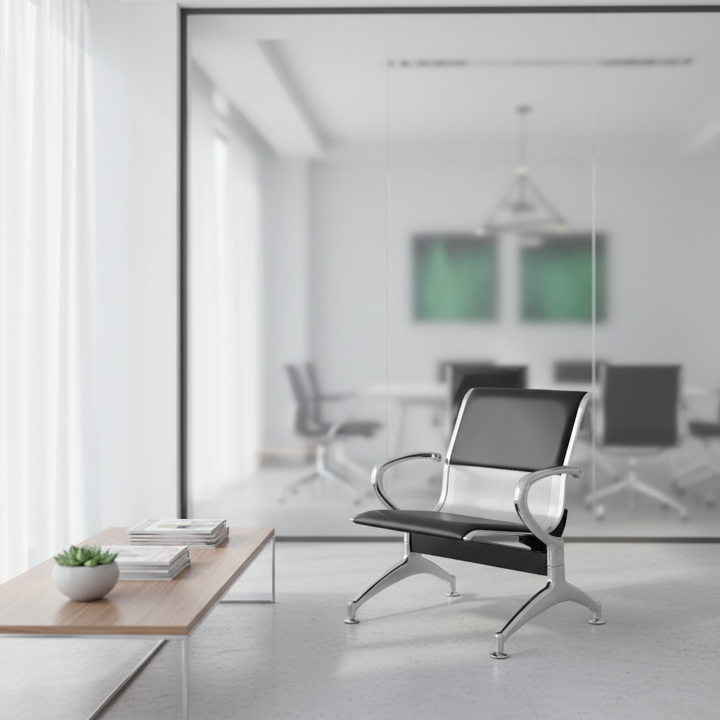 Airport Chair Steel 1-Seater Black | Premium Waiting Room Seating UAE
