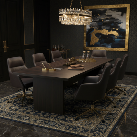 Wenge executive conference table 200x100cm in luxury private boardroom – premium office furniture UAE | INFINI HOMES