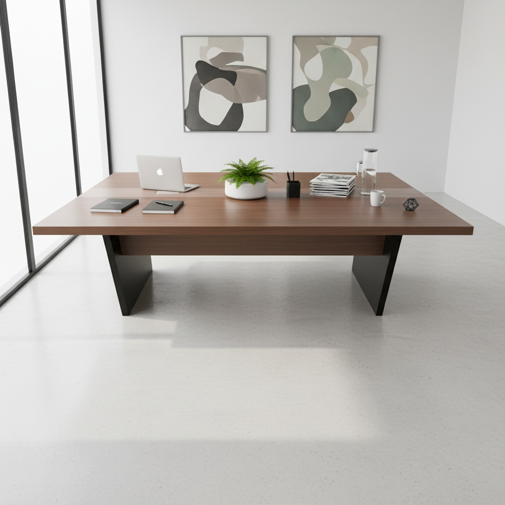 Meeting Table 2.4m Oak+Khaki | Premium Office Furniture UAE