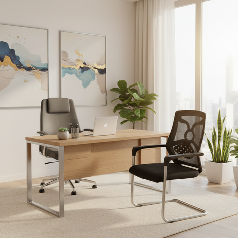 Premium Visitor Chair Black IH 818 BLK | UAE Office Furniture