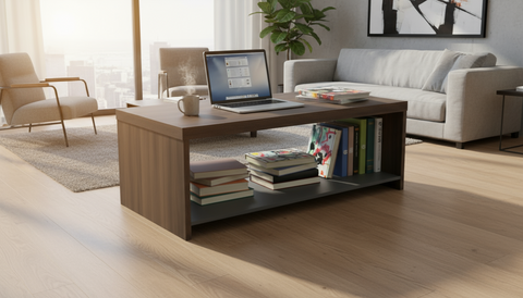 INFINI HOMES Coffee Table UAE - Model KN03 CT120-BG Walnut Grey 120x60cm Dubai Abu Dhabi Sharjah