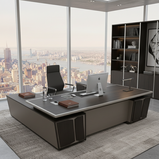 Office Desk 1.8m Purple Gold & Light Khaki | Premium Executive Desk UAE