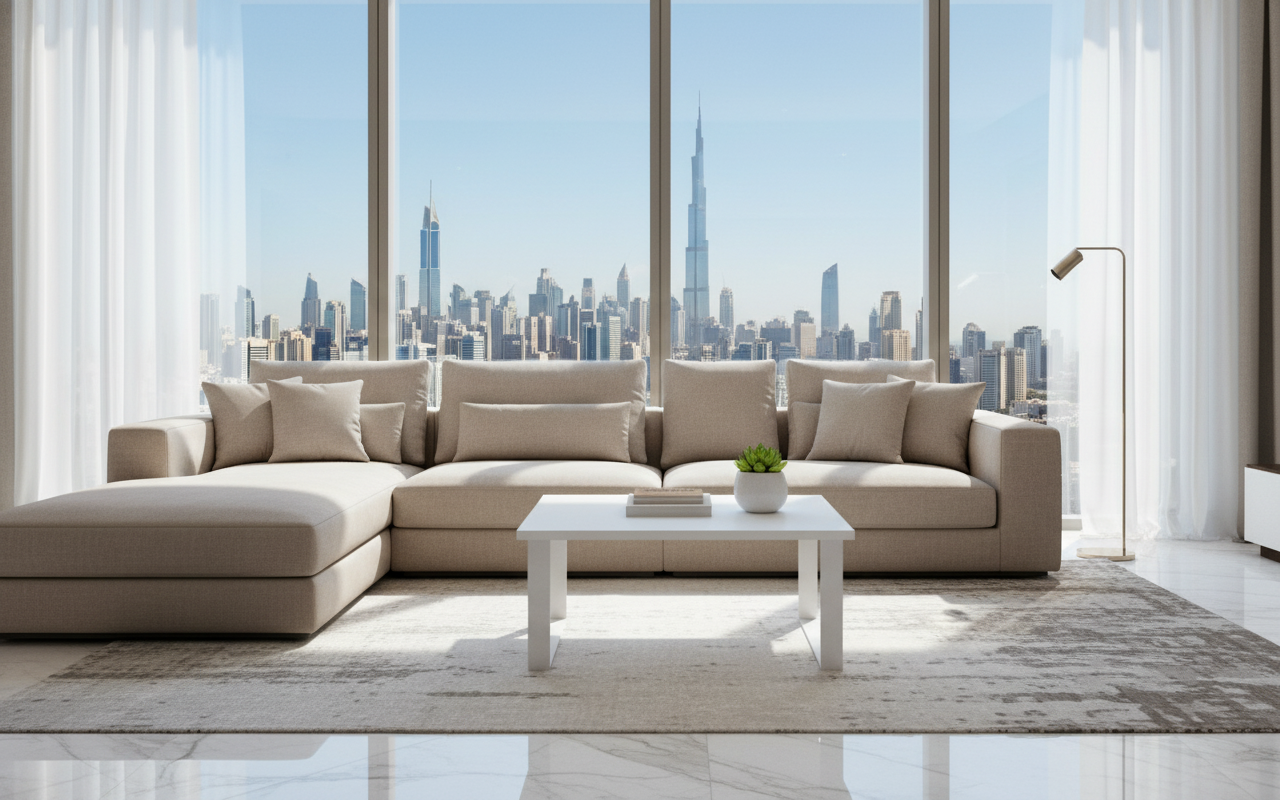 INFINI HOMES Coffee Table UAE - Model CT-MT-60-WT White 60x60cm Metal Legs Dubai Abu Dhabi Sharjah