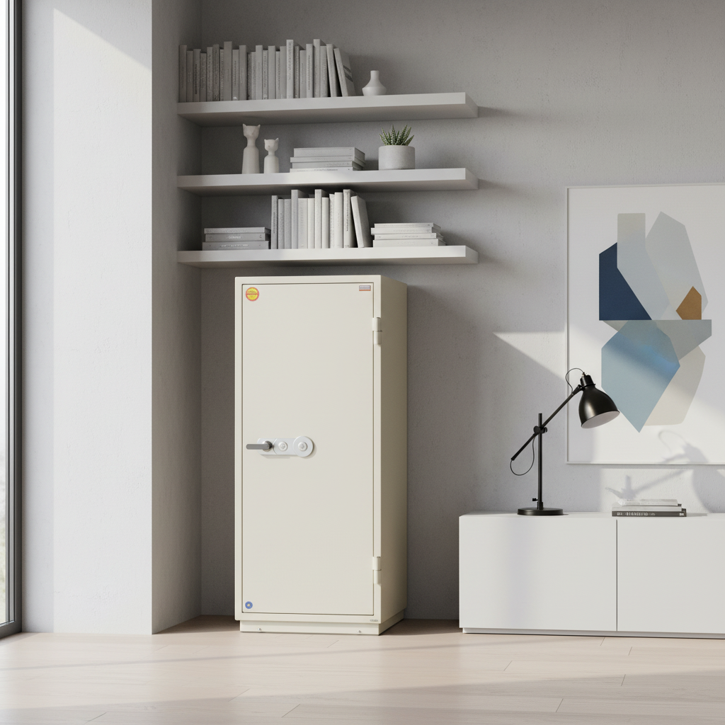 Valberg FRS-165 KL Fire-Resistant Safe – White, Dual Key Lock System