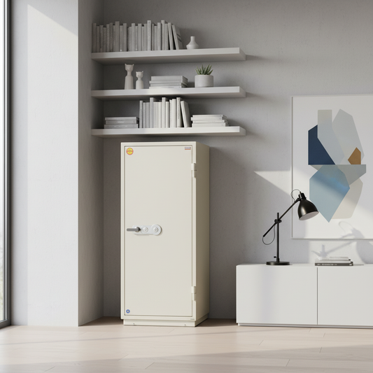 Valberg FRS-165 KL Fire-Resistant Safe – White, Dual Key Lock System