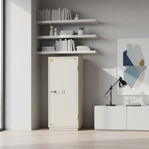 Valberg FRS-165 KL Fire-Resistant Safe – White, Dual Key Lock System