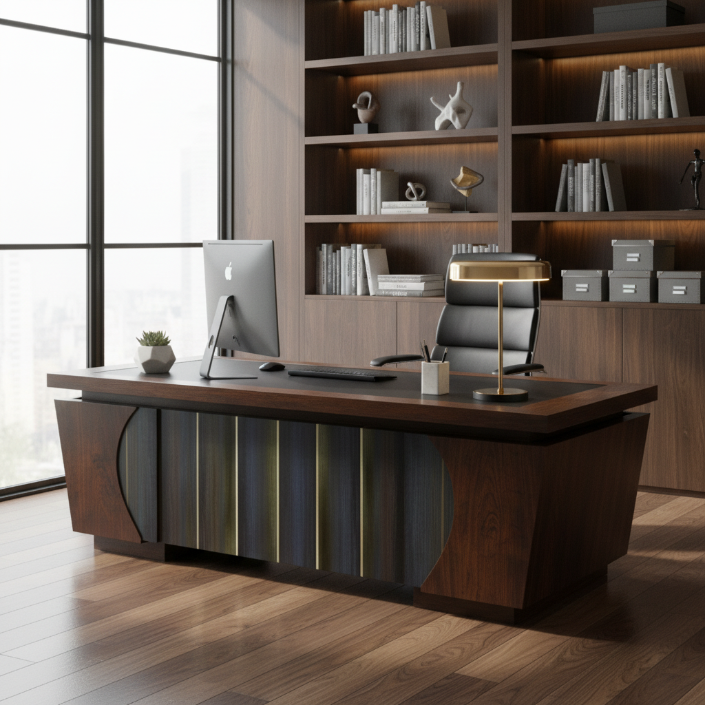 Office Desk 1.4m Golden Oak Grey 140x70x75cm - UAE Wide Delivery