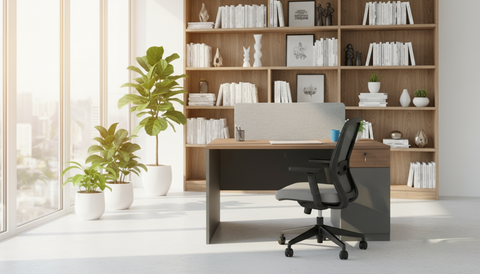 2 Person Office Workstation 120x120cm Dubai UAE | Premium Desk Cubicle with Privacy Screen