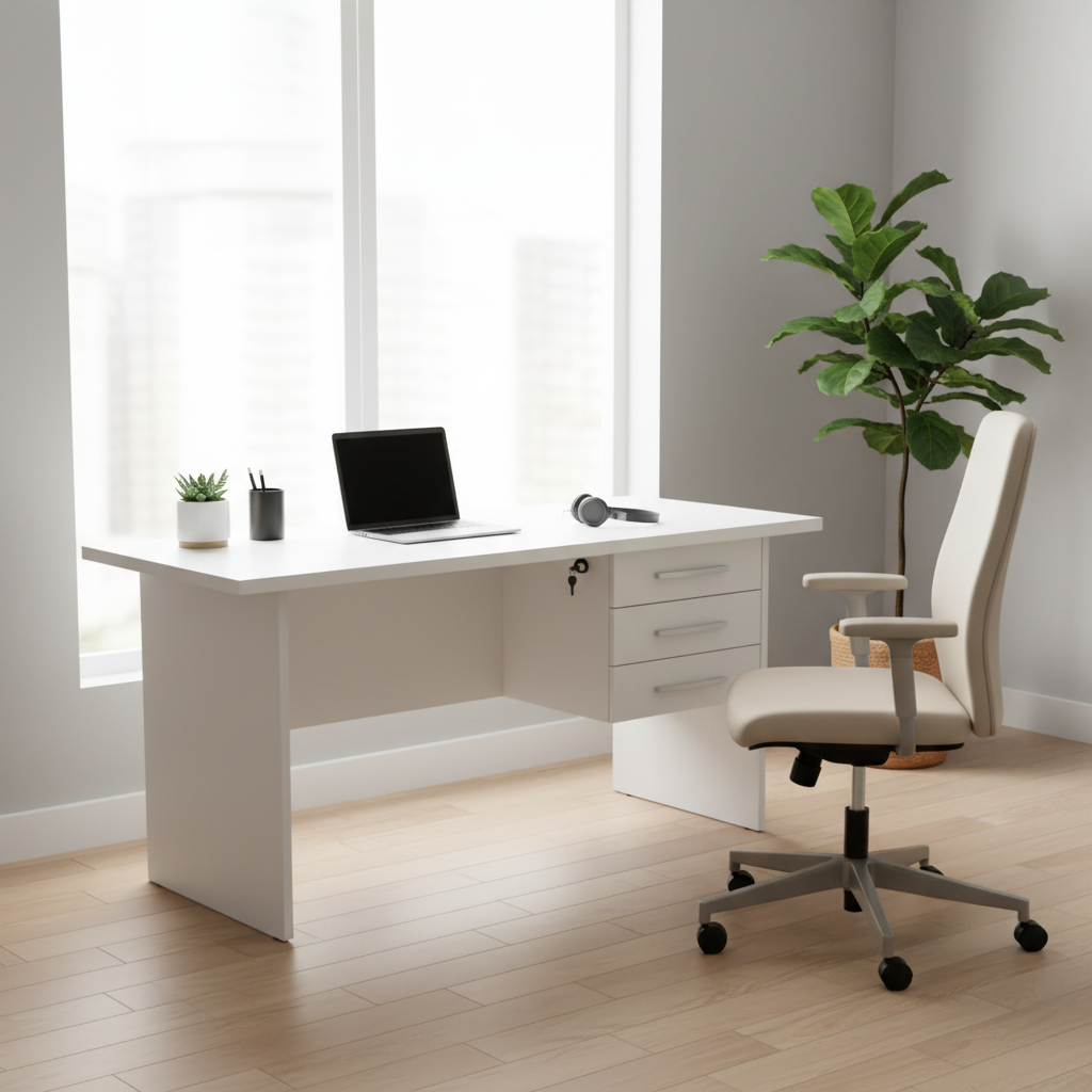 Office Desk White 120x60x75 cm | Premium Workstation UAE