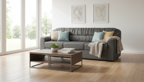 INFINI HOMES 3 Seater Sofa UAE - Model Tabura Black W195cm Dubai Abu Dhabi Sharjah