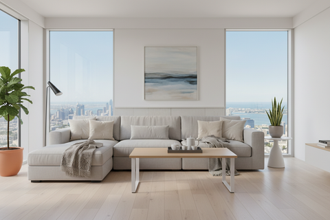 Coffee Table 120x60cm Oak & White - Modern Living Room Furniture UAE | Fast Delivery Dubai