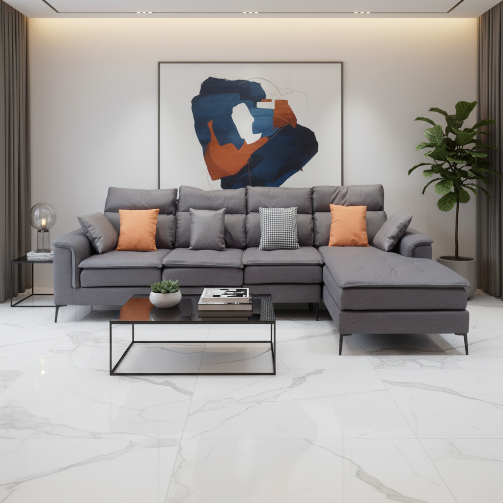 Corner Sofa IH CS-1150 | Grey L-Shape Sectional Sofa – INFINI HOMES UAE