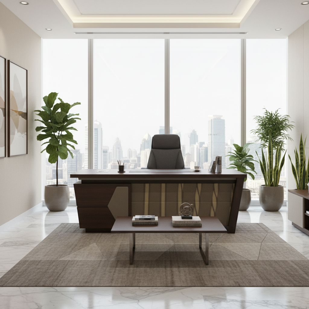 Office Desk 1.2m Oak & Khaki | Premium Workstation 120x60x75cm | UAE Delivery